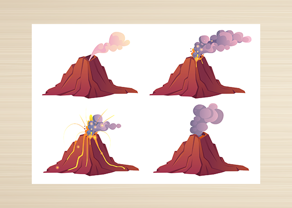 طرح پدیده‌ طبیعی آتش فشان با رزولوشن بالا02