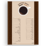 طرح آماده و لایه باز منوی کافه های لاکچری